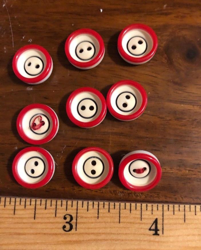9 Vintage Large Decorative buttons, 1/2