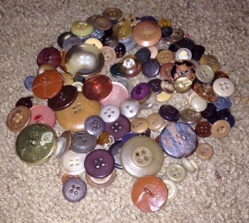 Vintage Buttons Brown Colors Lot 100+ Art BUTTONS Crafts Sewing Button Art