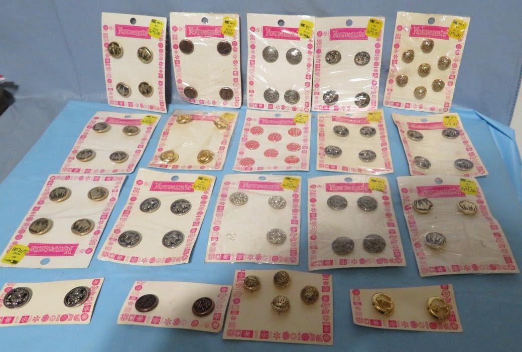 lot Vintage & New Sewing Buttons on 13 full Cards plus extras Nouveaute