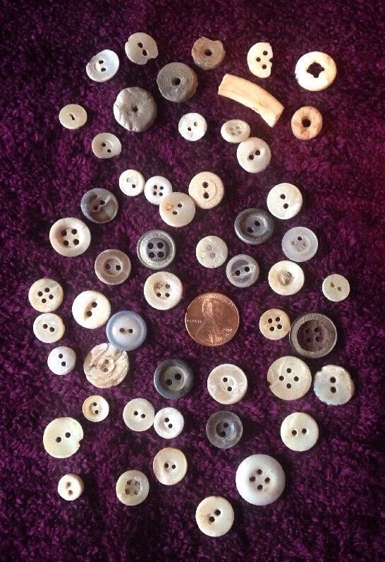 Vintage Assorted Buttons Mother of Pearl Glass Stone Metal