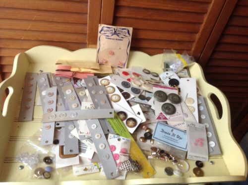 BUTTONS BUTTONS BUTTONS ETC ASSORTED LOT VARIOUS SIZES COLORS SEAMSTRESS DELIGHT