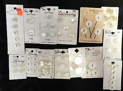 Vintage Assorted Buttons La Vie Lansing Lady Washington Pearl White Lot of 14