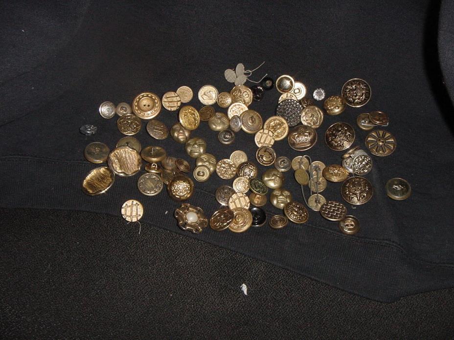 Nice Mixed Lot of Vintage Buttons Metal Brass Plastic