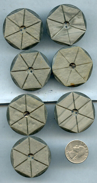 Vintage Sewing Button Lot of 7 Large Gray BU68 Coat Art Deco