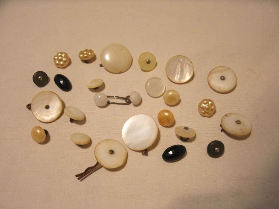 Antique Buttons ~ Glass ~ Plastic ~ Mother of Pearl? ~ Lot Five