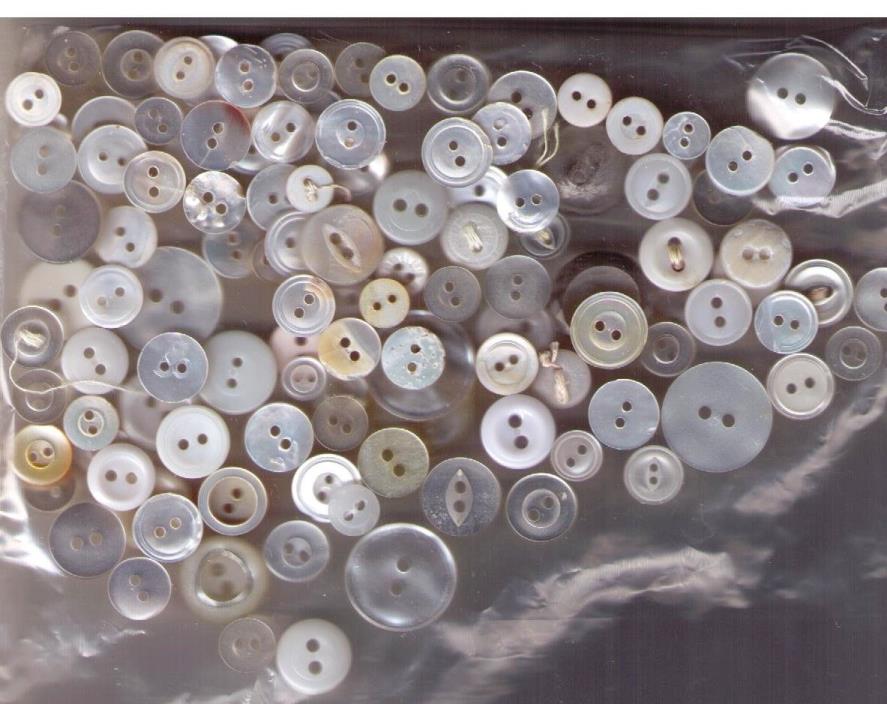 Assorted White Buttons - Small & Medium  Size