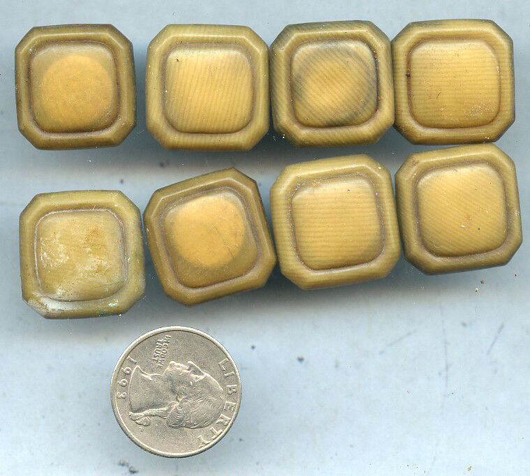 Vintage Sewing Button Lot Bakelite Tan BU3 Butterscotch Metal