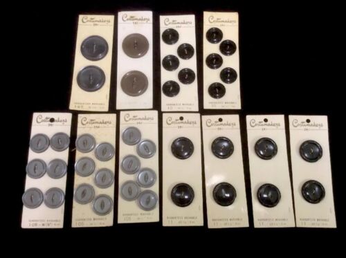 Lot Of Vintage Buttons by Costumakers Different Colors and Sizes All on Cards
