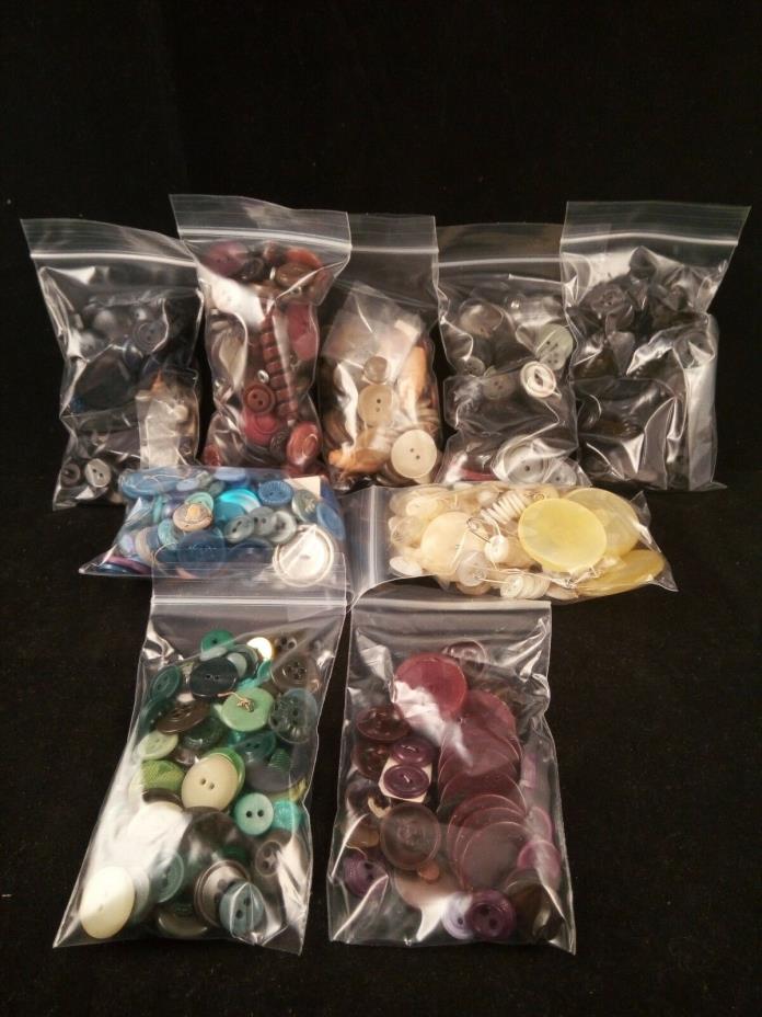 Huge Mixed vintage to modern button lot Mixed color and sizes. See all pix(K11)