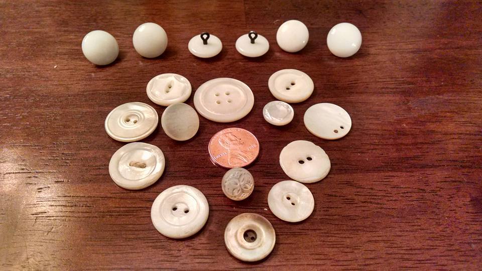 Vintage Buttons - Shank Buttons - Sewing Buttons MOP