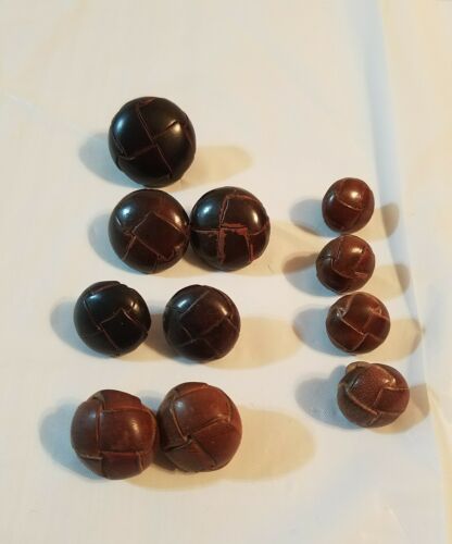 VINTAGE REPLACEMENT LEATHER BUTTONS MIXED LOT