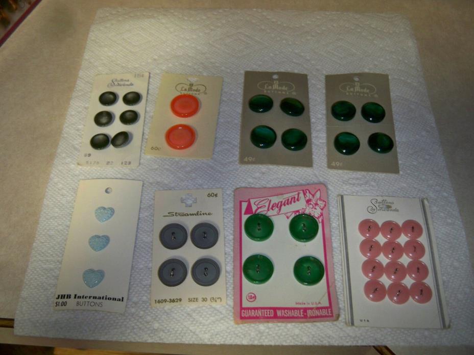 13 Cards of Buttons-Made in USA-Czechoslovakia-Japan-W.Germany