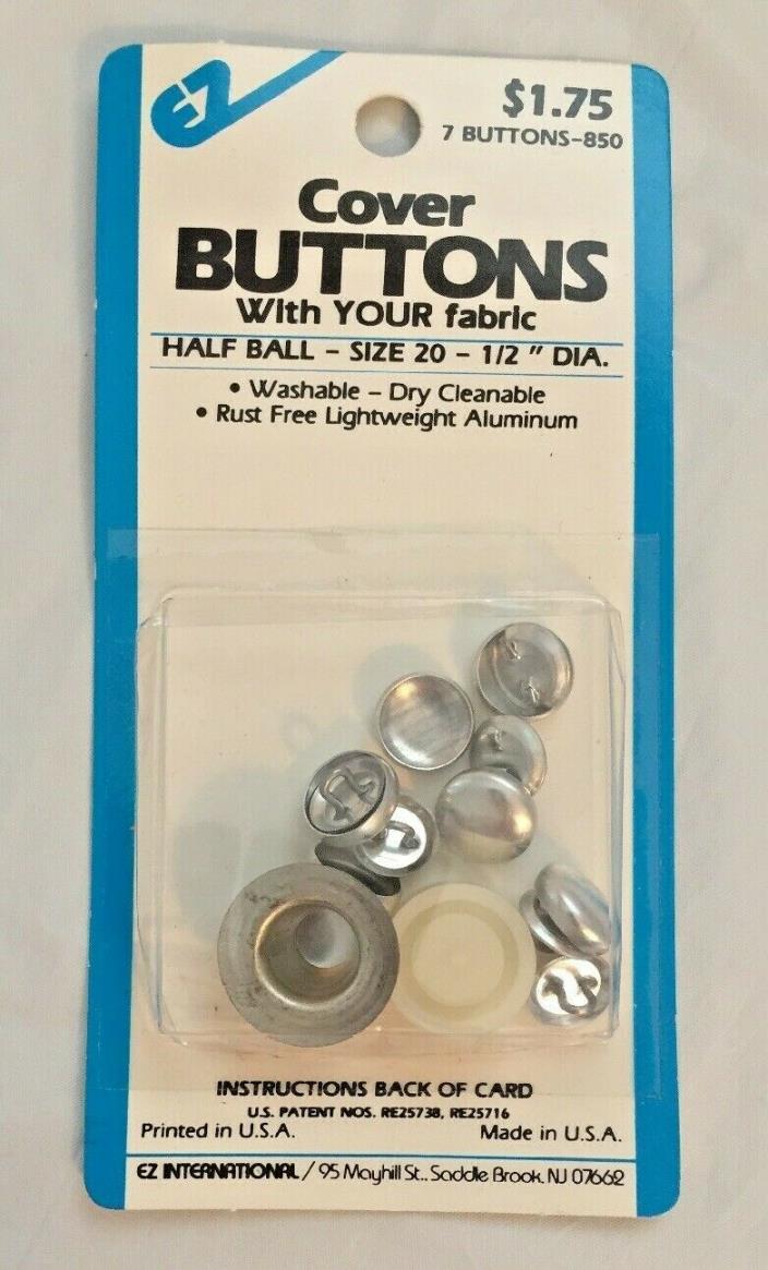 Vintage...Lot of 7...Self Cover Buttons...Half Ball...1/2” Diameter...SIze 20