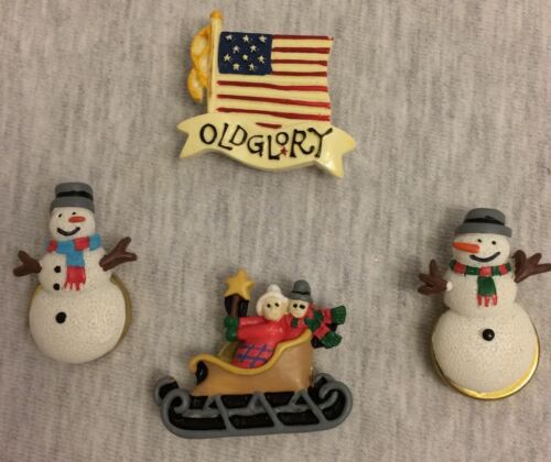 Set of 3 Christmas + 1 Patriotic Button Covers