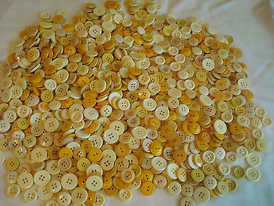 2 Pounds BUTTONS~YELLOWS~Vtg~Quilting~Sewing~Jewerly~.75