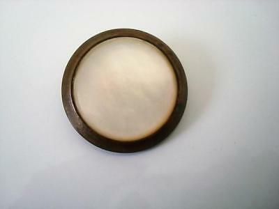 Vintage Metal and Mother of Pearl MOP Shell Button 1 1/4 In.