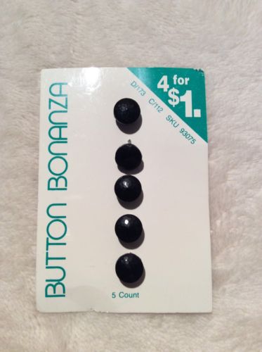 Vintage Buttons, Button bonanza brand, new on card, collectible rare find, black