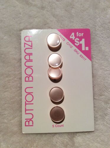 Vintage Buttons, button bonanza brand, new on card, collectable rare find Pink
