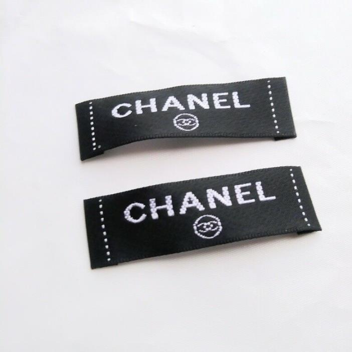 Black and White Chanel Replacement Tag  Woven Shirt Tag Label
