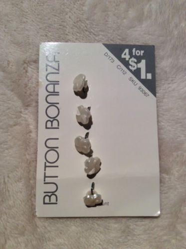 Vintage Buttons, button bonanza brand, new on card, collectable rare find White
