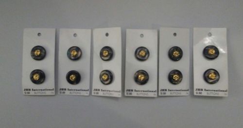 JHB International Buttons - 6 Cards/12 Buttons - Made in Spain - Vintage