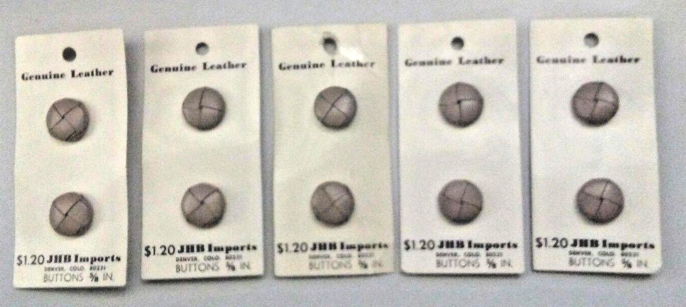 JHB Imports Genuine Leather Buttons - Vintage