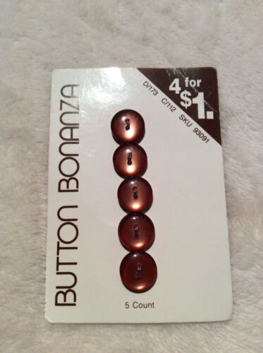 Vintage Buttons, button bonanza brand, new on card, collectable rare find Brown