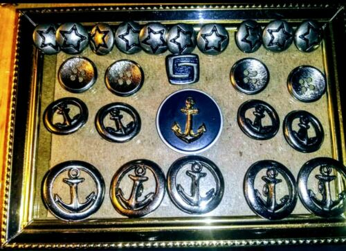 Vintage Lot Of 1940s Nautical Buttons, Matched Sets Of ?? ??Stars and Anchors ??