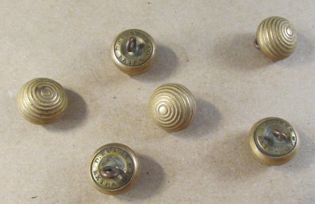 Old Buttons...Six 6] CLOTHING BUTTONS--[5/8 inch Diameter]..Pre 1960 [#8]