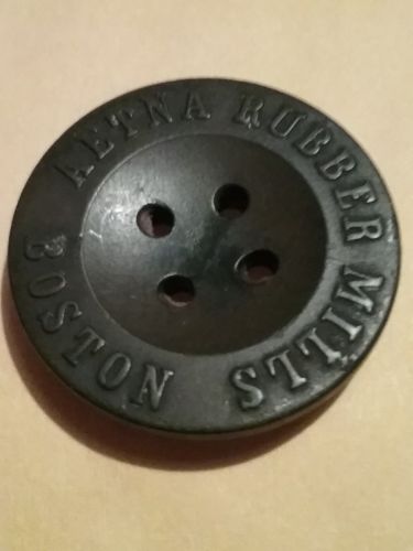 RARE Aetna Rubber Mills Antique Button Hard Rubber
