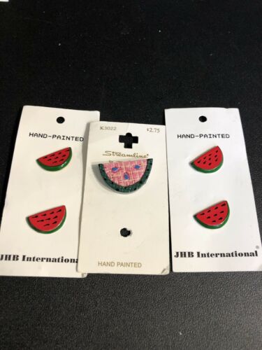 Vintage Streamline JHB Water Melon Buttons On Original Card  114-10