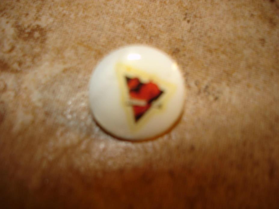 Small Mother of pearl button with red devil