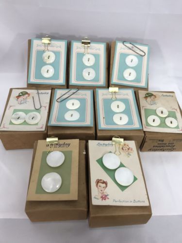 Vintage Lucky Day Pearl Button Sets 96 On Orginal Cards In Boxes