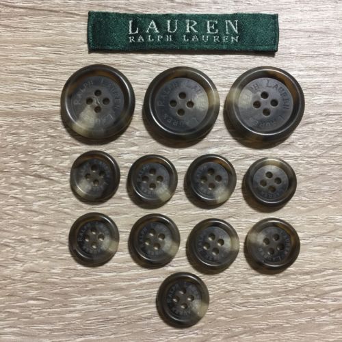 12 Authentic Recycled Ralph Lauren 4-Hole Buttons Blazers Jackets
