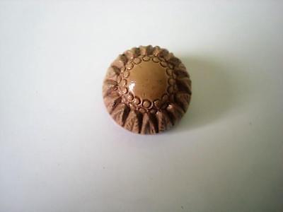 Vintage Art Deco Domed Tan Celluloid Flower Button 5/8 In. Lot B