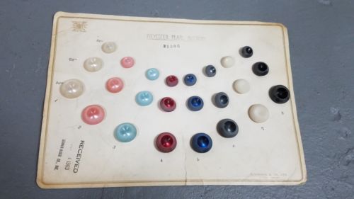 Vintage Carded Buttons Concave Pearl 60s Japan Eagle Brand MidCentury