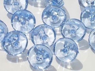 Set 16 BLUE Vintage New Acrylic Rounded Shank Lot Buttons