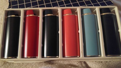 Decorative Lighter Cases Plastic Vintage Lot Of 6 Pink Blue Red Black Wholesale