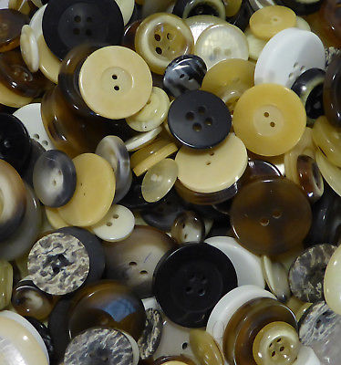 35 pounds button mix 2 & 4 hole many larger sizes black white ivory beige gray