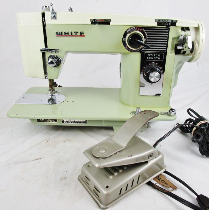 White Model 530 Vintage JAPAN Sewing Machine with Boco Foot Speed Controller