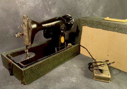 Vintage Aldens Electric Sewing Machine Model 24 Deluxe Japan Rare! Ornate Works!