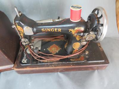 Singer Vintage Sewing Machine with Case and String and Motor