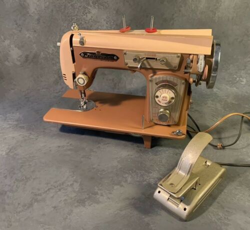 Vintage Stitchmaster Model 24 Sewing Machine Retro MCM Art Deco RARE Japan Works