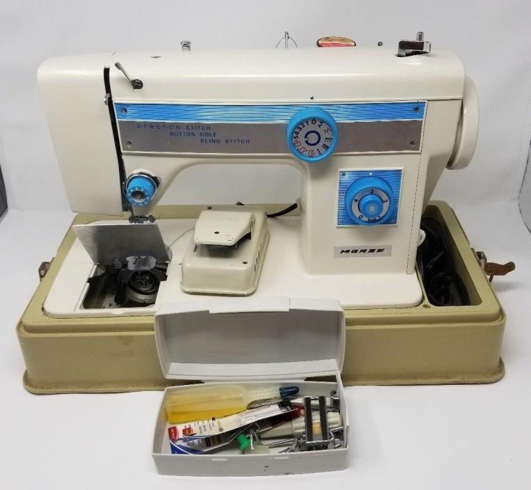 Vintage Morse Zig-Zag #7200 Sewing Machine w/ Foot Petal & Accesories