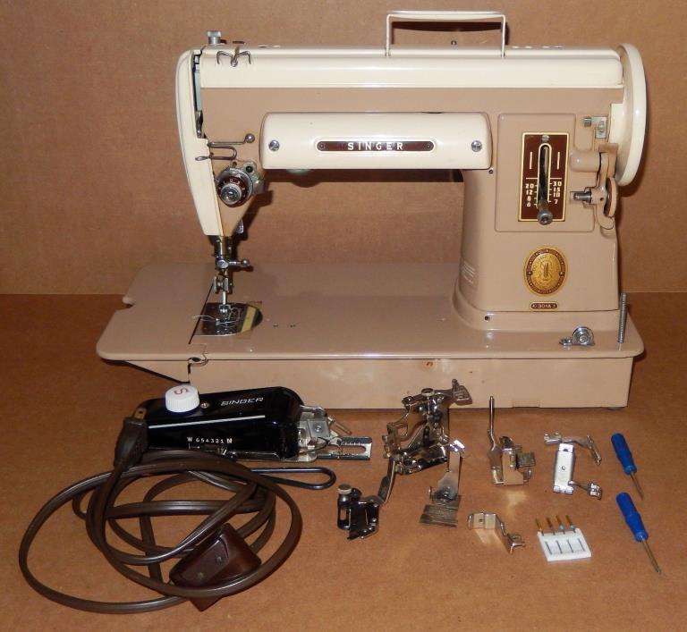 Vintage Singer 301A Sewing Machine Heavy Duty with Accessories Case Attachments