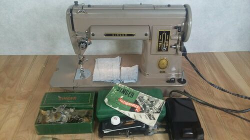 BEAUTIFUL VINTAGE SINGER 301 SEWING MACHINE  w/EXTRAS - SERVICED/READY TO SEW