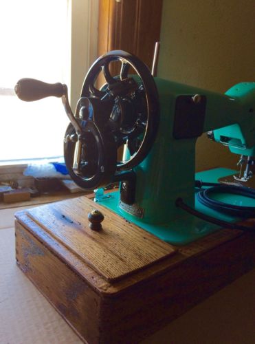 1950’s  Custom Ocean Turquoise Vintage White sewing machine