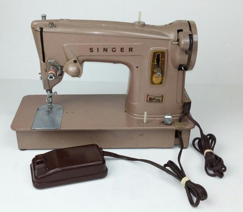 Singer Model 329K Style-Mate Heavy Duty Sewing Machine Vintage Mauve Beige