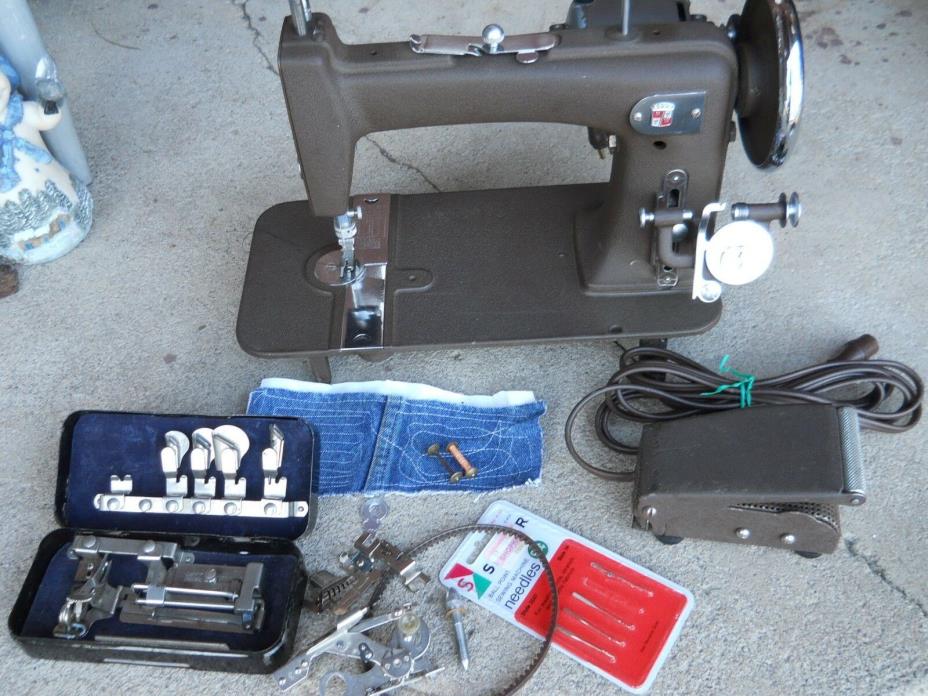 Vintage Montgomery Ward MW Sewing Machine Serial 605217868 Accessories Serviced