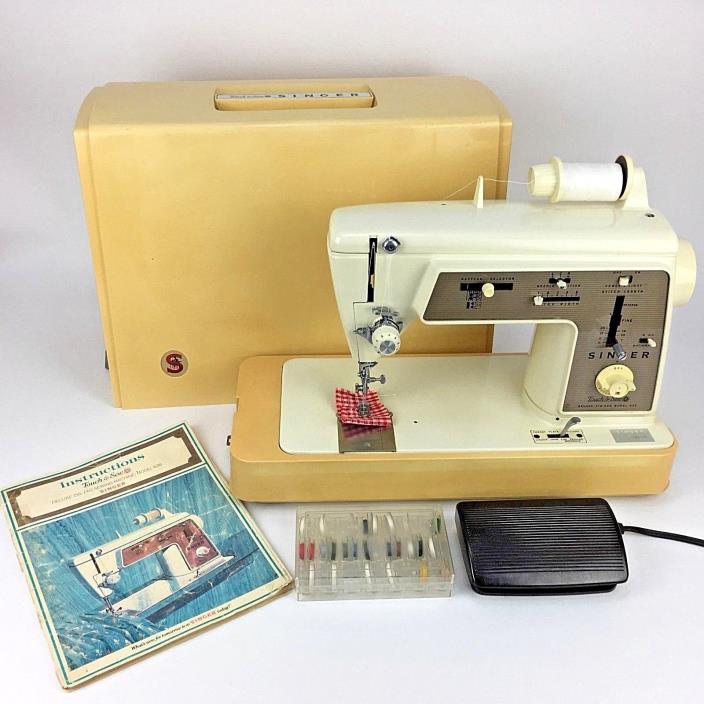 Vintage 1968 SINGER 636 Touch & Sew Deluxe ZigZag SEWING MACHINE SERVICED TESTED